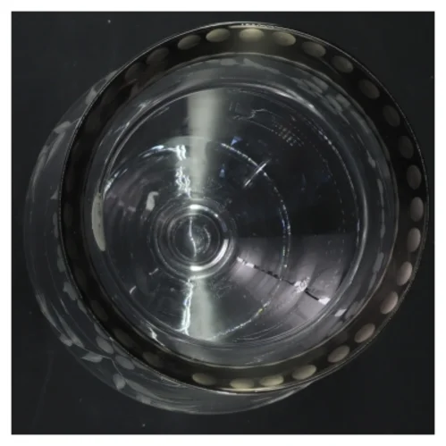 Glasvase med mønster (str. 21x13 cm)