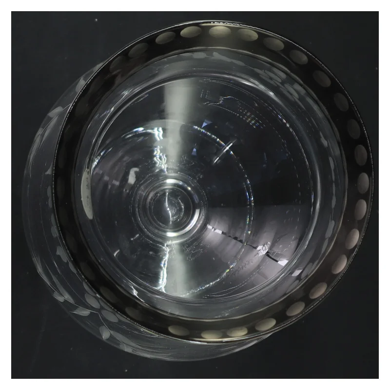 Glasvase med mønster (str. 21x13 cm)