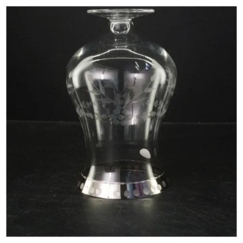 Glasvase med mønster (str. 21x13 cm)