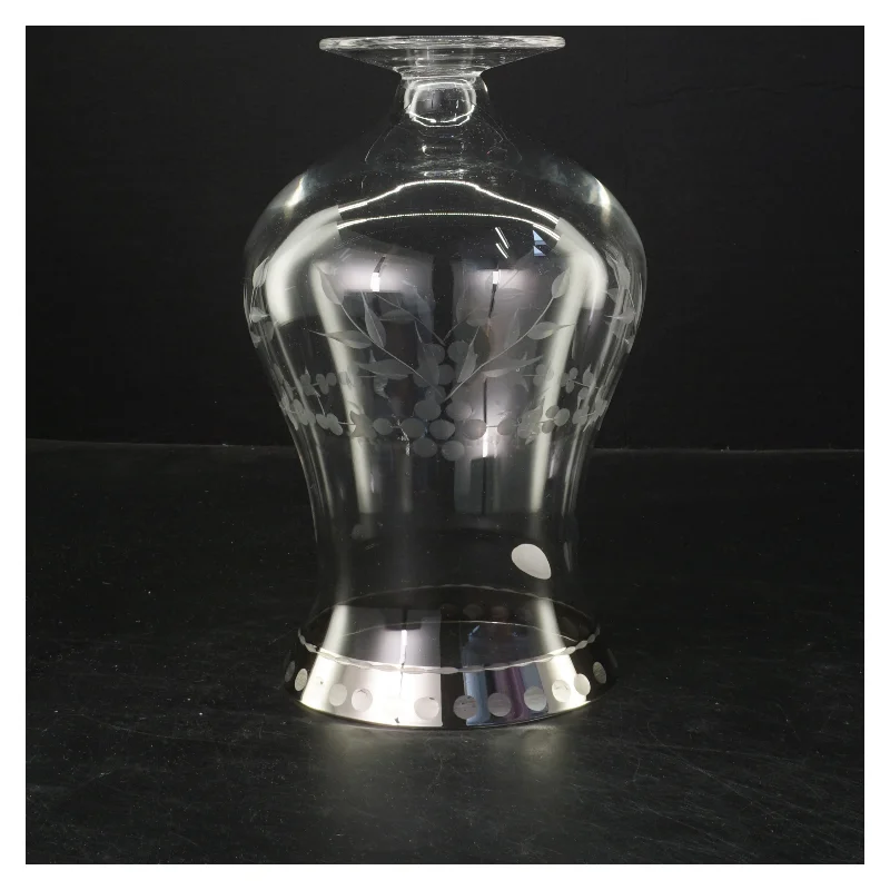 Glasvase med mønster (str. 21x13 cm)