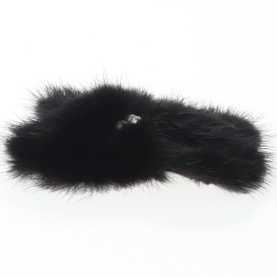 Sort pelsbrosche (str. 10 x 9 cm)