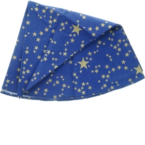 Blå dug med gyldne stjerner (str. Ø 150 cm)