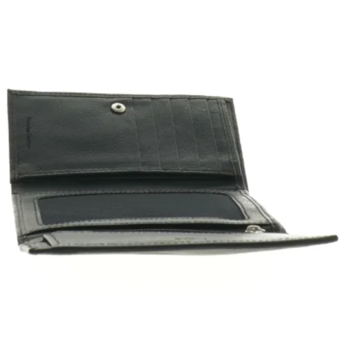 Sort læderpung (str. 14x9,5 cm)