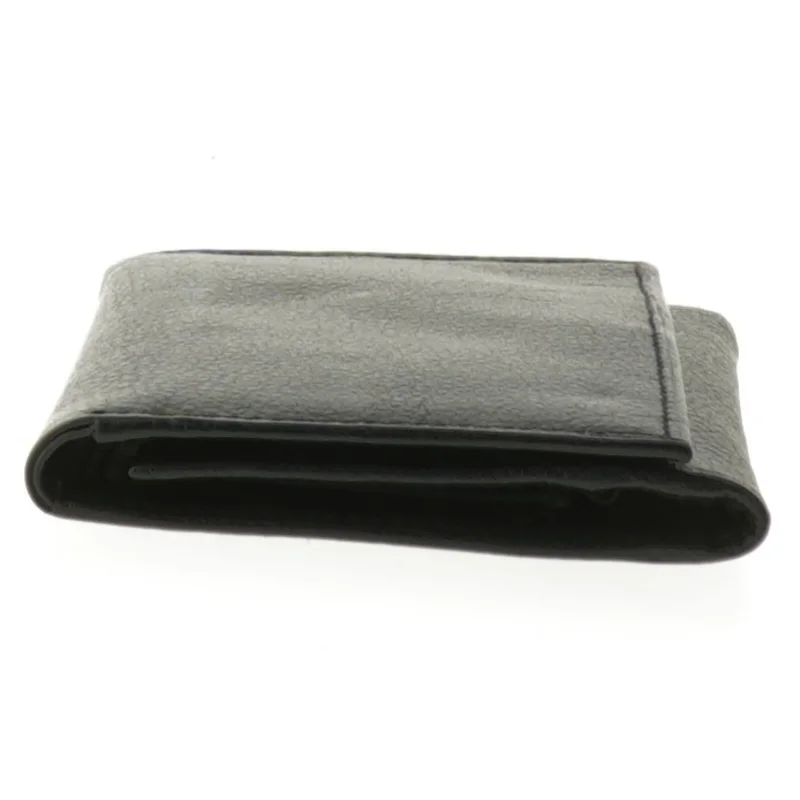 Sort læderpung (str. 14x9,5 cm)