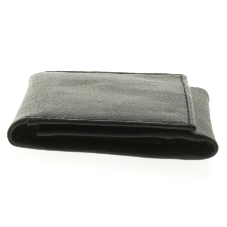 Sort læderpung (str. 14x9,5 cm)