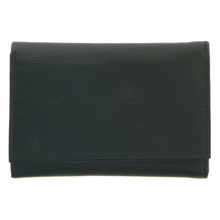 Sort læderpung (str. 14x9,5 cm)