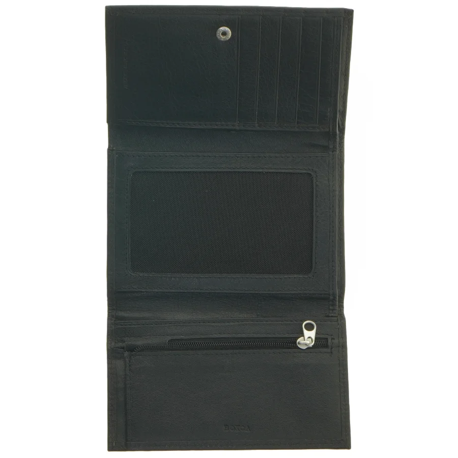 Sort læderpung (str. 14x9,5 cm)