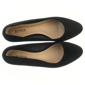 Sort sko med blokhæle fra JustFab (str. 42 )