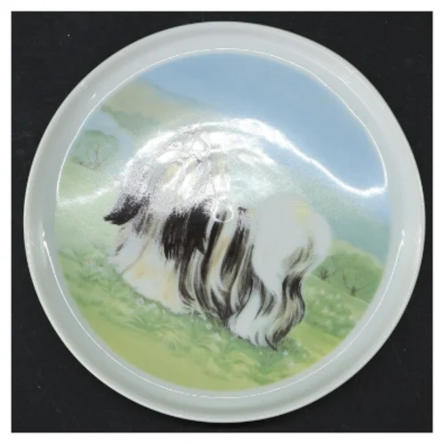 Porcelænstallerken med dyremotiv (str. Ø 24,5)