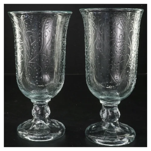 2 dekorative glasvaser (str. 2 stk Ø 10,5 cm længde 21 cm)