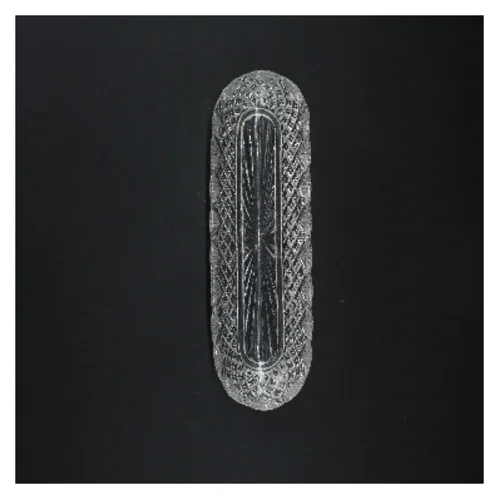 Indgraveret glasfad (str. 26 cm)