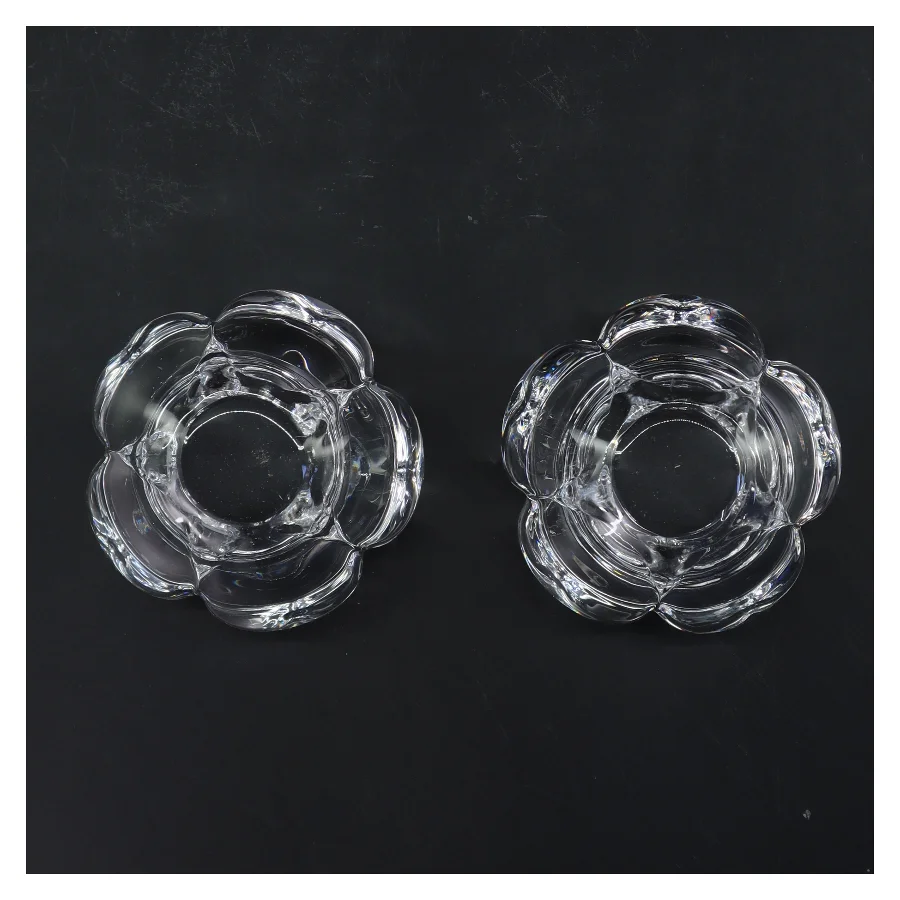 Glas lysestager 2 stk (str. 2 stk 9,5 cm)