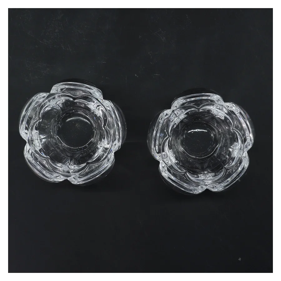 Glas lysestager 2 stk (str. 2 stk 9,5 cm)