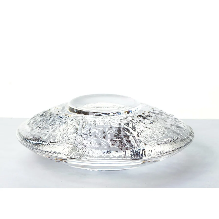 Lysestage i glas til fyrfadslys (str. 13 cm)