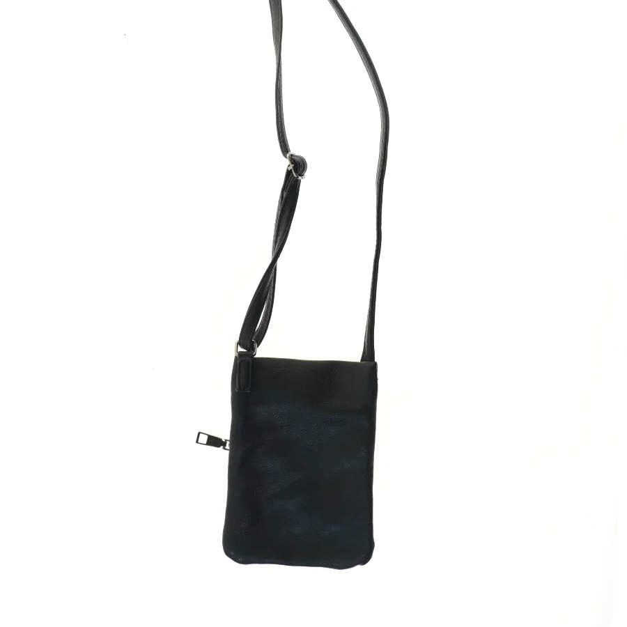 Sort skuldertaske med lynlåse (str. 19x13 cm)