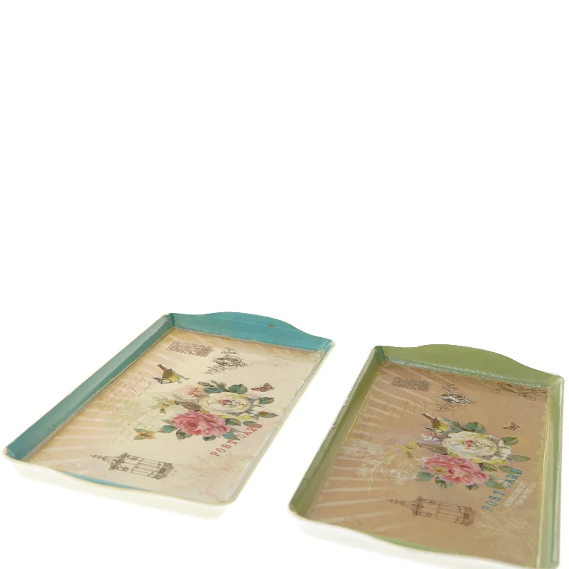 Dekorative bakker med blomsterdesign fra Mørkegaard (str. 38,5x16,5 cm)