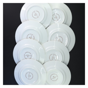 Hvid krus og tallerkener sæt fra Rosenthal (str. Ø 8x11&ø17 cm)