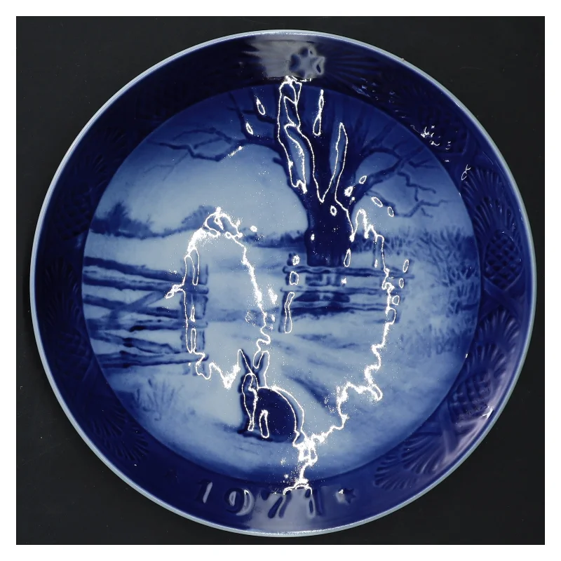 Samlerplatte med haremotiv fra Royal Copenhagen (str. Ø 18,5 cm)