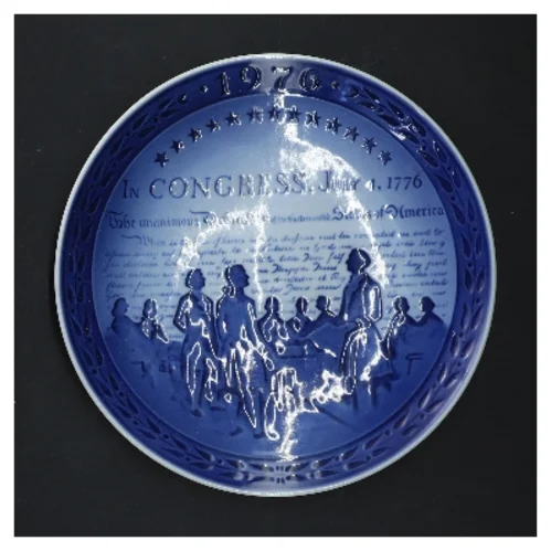 Dekorativ porcelænstallerken fra 1976 fra Royal Copenhagen (str. Ø 18 cm)