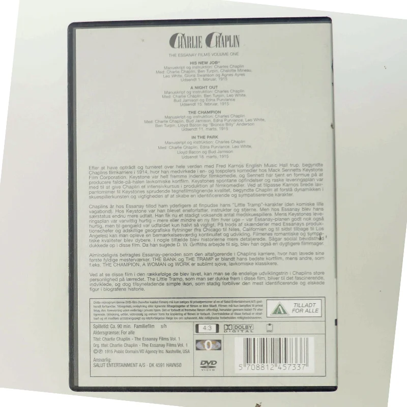Charlie Chaplin: The Essanay Films Volume One med Charles Chaplin (DVD)