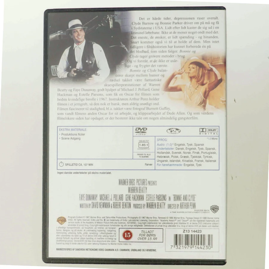 Bonnie og Clyde med Warren Beatty (DVD)