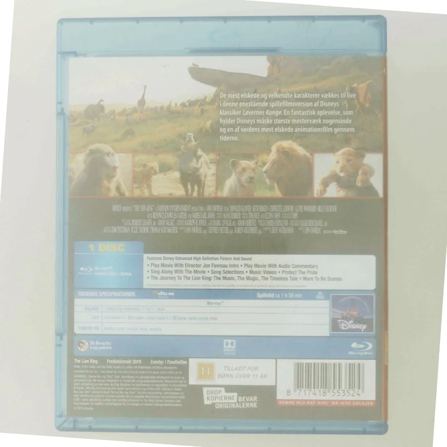 Løvernes Konge (The Lion King) - Live Action med Donald Glover (DVD)