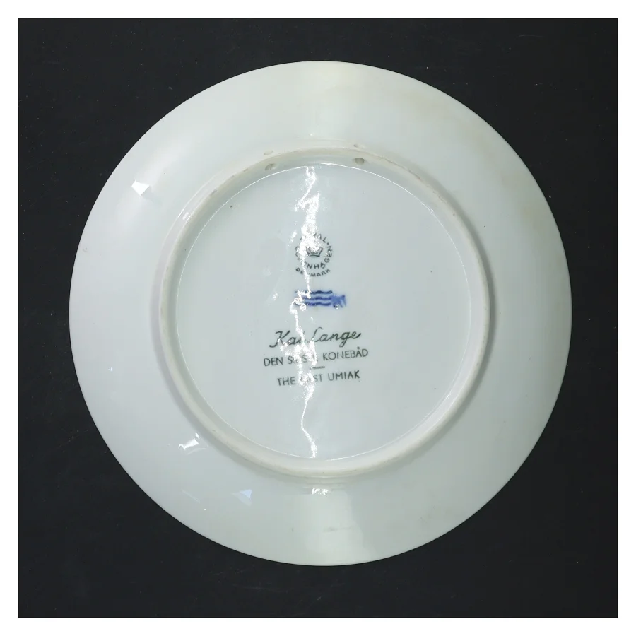 Juleplatte 1968 'Den sidste konebåd' fra Royal Copenhagen (str. Ø 18,5 cm)