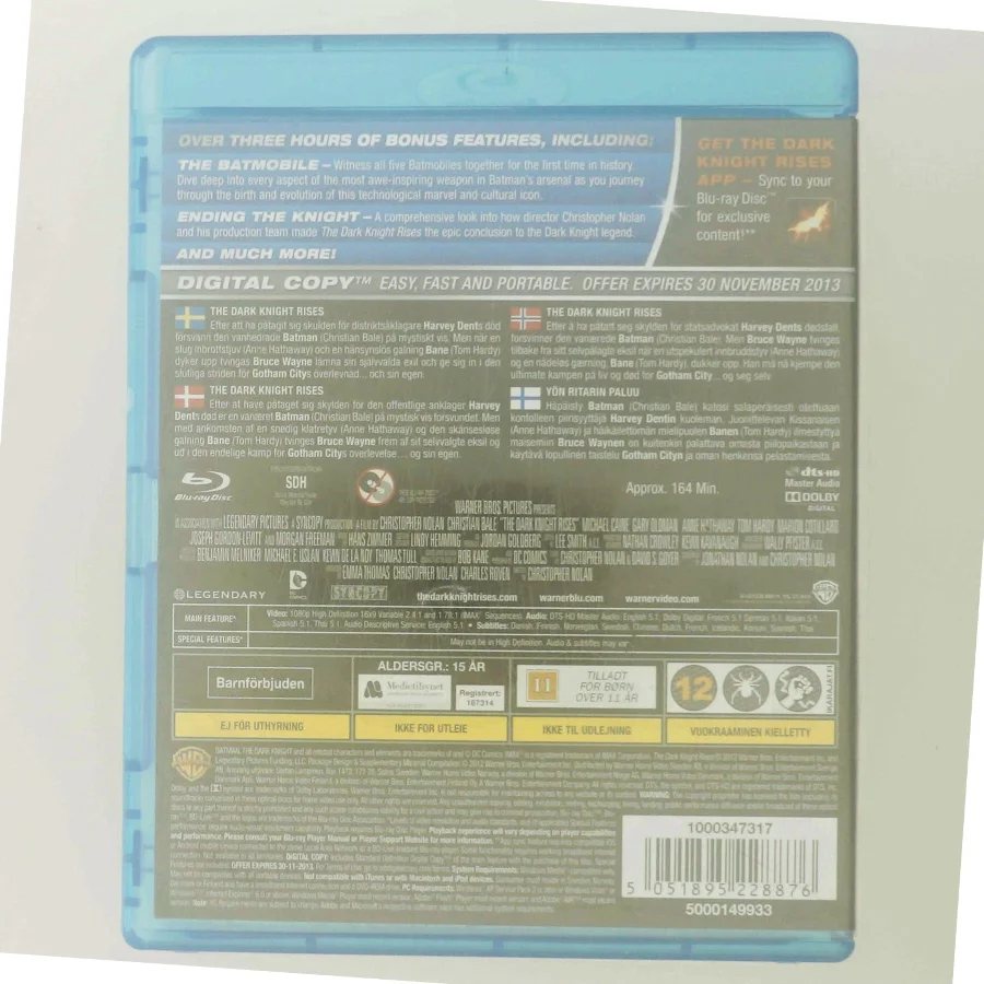 The Dark Knight Rises med Christian Bale (DVD)