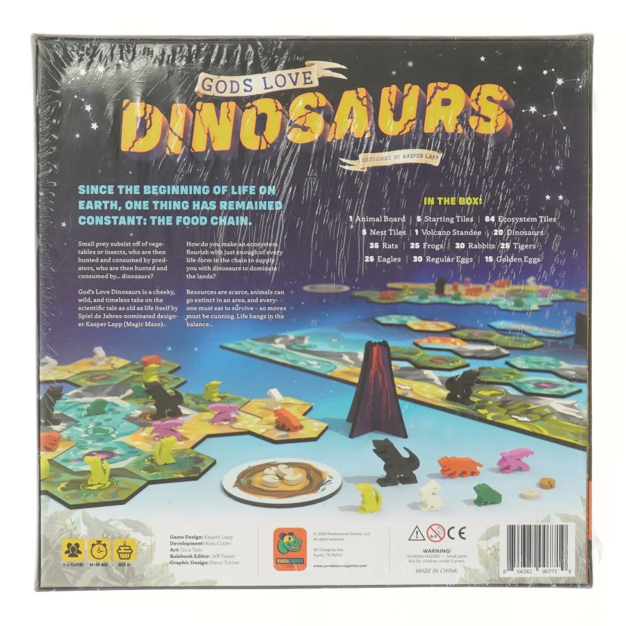 Gods Love Dinosaurs brætspil fra Panda Saurus Games (str. 29,5x29,5 cm)