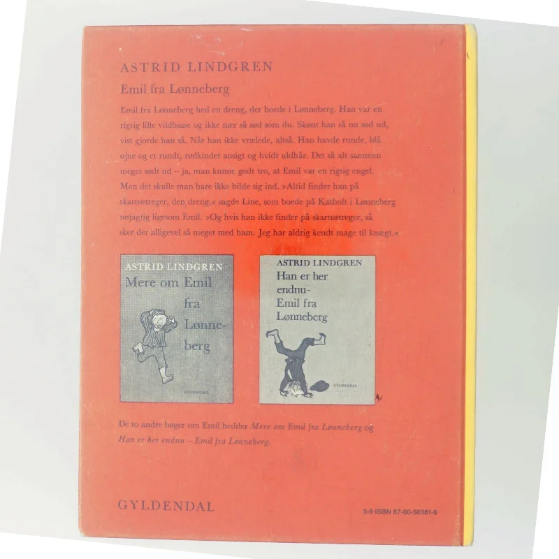 Emil fra Lønneberg bog fra Gyldendal af Astrid Lindgren (Bog)