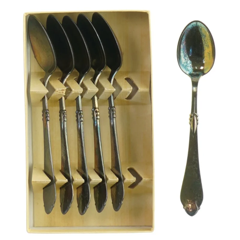 Sæt af seks teskeer fra Absa (str. 12 cm)