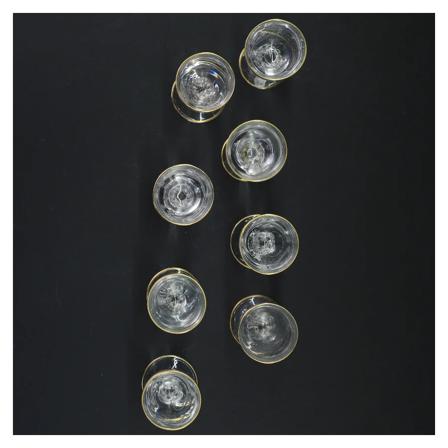 Sæt af små glas Lyngby Glas"måge"(str. 8x4 cm)