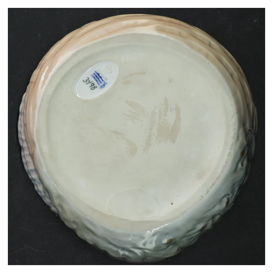 Keramikfad med hummermotiv fra Royal Copenhagen (str. Ø. 18 cm)