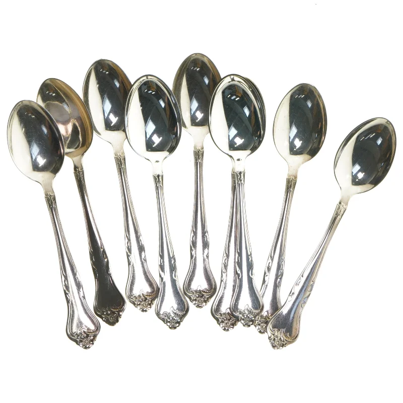 Sæt af 9 sølvskeer fra Atla (str. 9 styk. 18 cm)