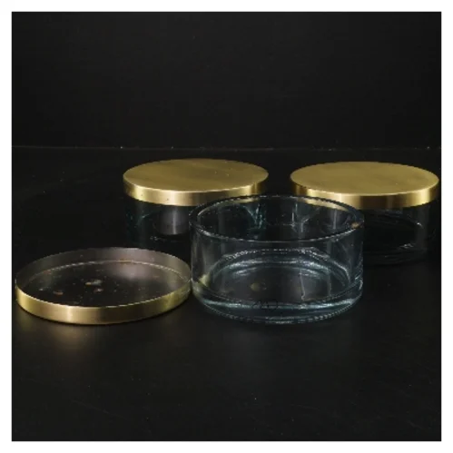 Opbevaringsglas med messinglåg (str. 3 stk Ø 11 cm) fra Mette Diemer