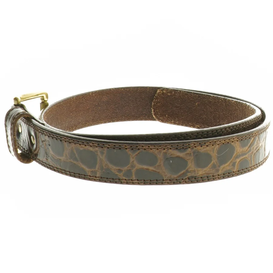 Brunt læderbælte med guldspænde fra Bossini (str. 90 cm)