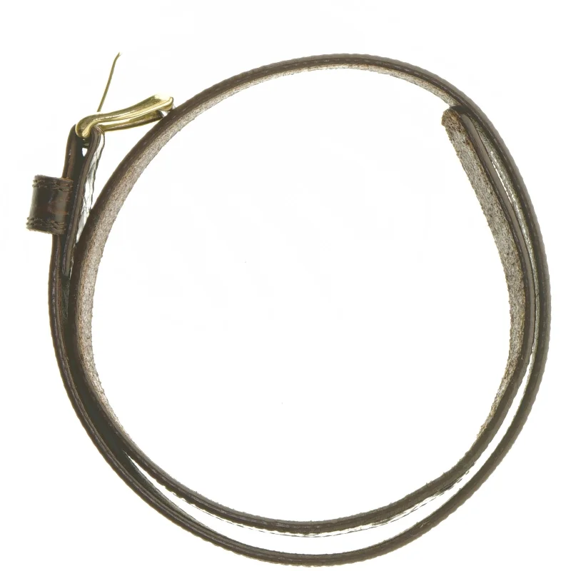 Brunt læderbælte med guldspænde fra Bossini (str. 90 cm)