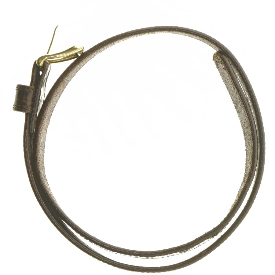 Brunt læderbælte med guldspænde fra Bossini (str. 90 cm)