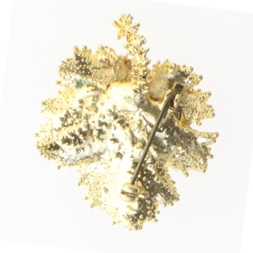 Guldblad broche (str. Ø 4 cm)Flora Danica