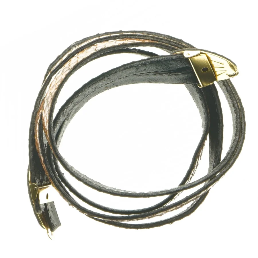 Brunt slangeskind bælte (str. 85 cm)