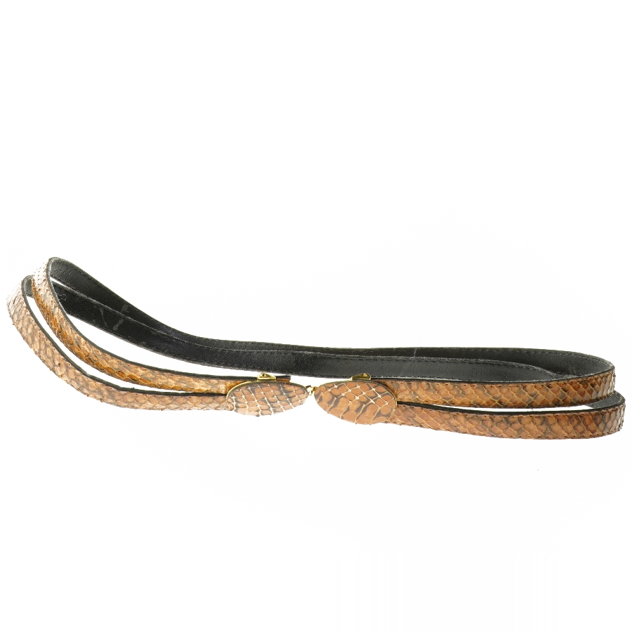 Brunt slangeskind bælte (str. 85 cm)