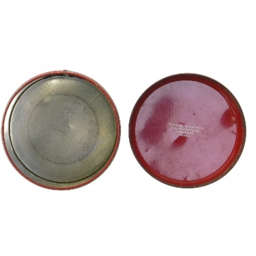 Retro dåse i metal med blomster fra Lundtofte, Copenhagen Denmark (str. Ø 10,5 cm højde 13 cm)