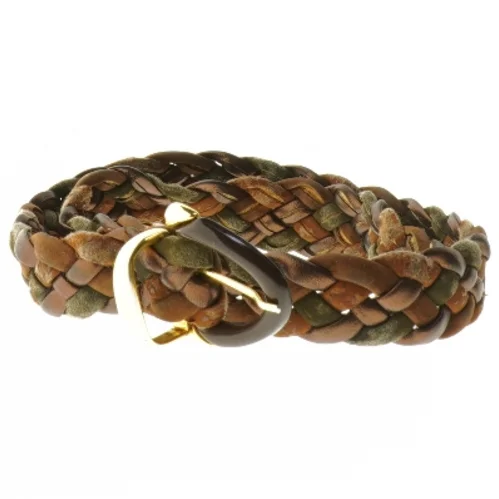 Flettet læderbælte (str. 90 cm)