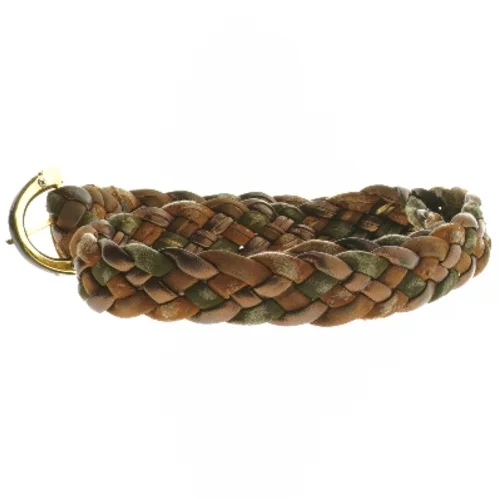 Flettet læderbælte (str. 90 cm)