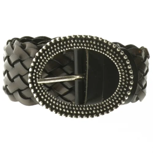 Flettet læderbælte (str. 103 cm)