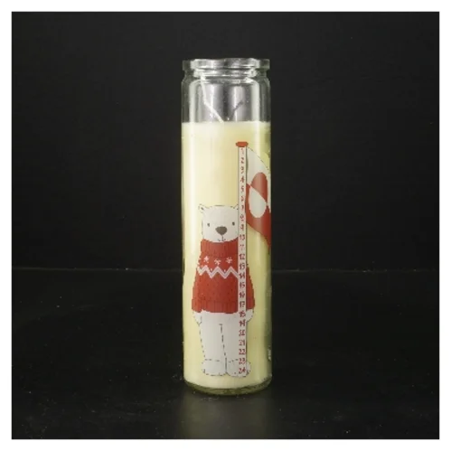 Julelys i glas med bjørnemotiv fra Det Gamle Apotek (str. Ø 5,5 cm højde 21 cm)