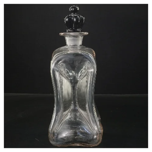 Glas karaffel med sort låg 27 cm (str. 27 cm)