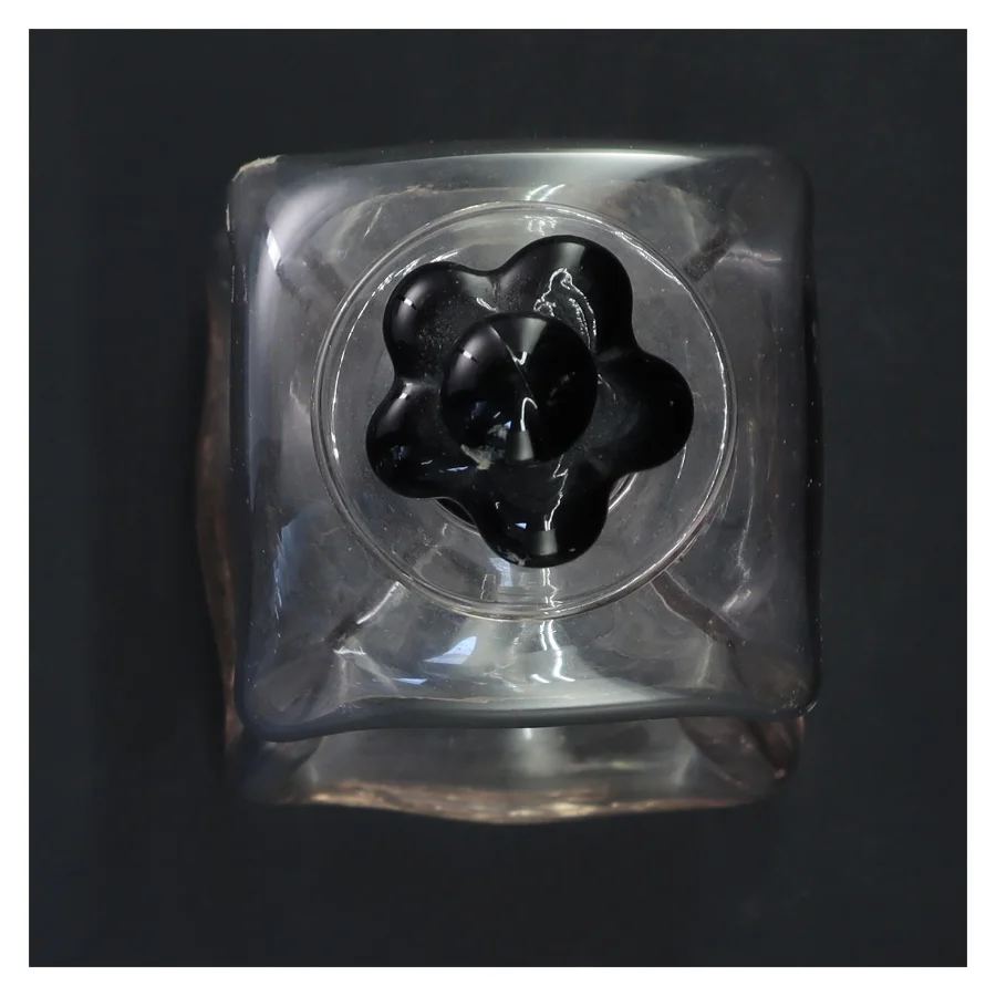Glas karaffel med sort låg 27 cm (str. 27 cm)