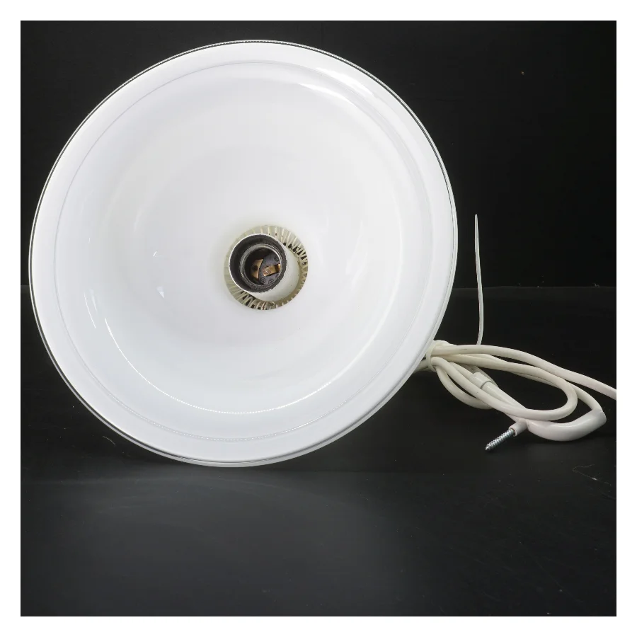 Hvid pendellampe Ø26 cm (str. Ø 26 cm længde 19 cm)