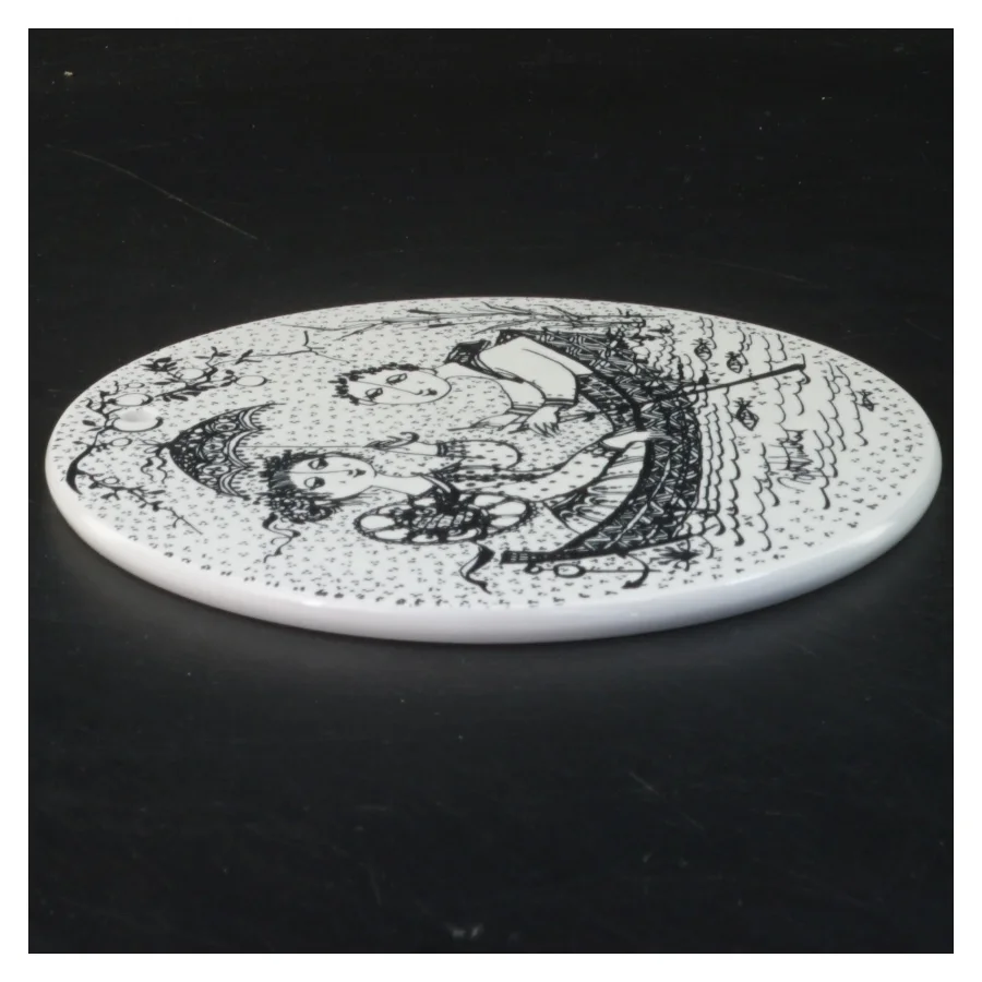 Bjørn Wiinblad Nymølle Nocturne vægplatte Ø15,5 cm fra Nymölle (str. Ø 15,5 cm)